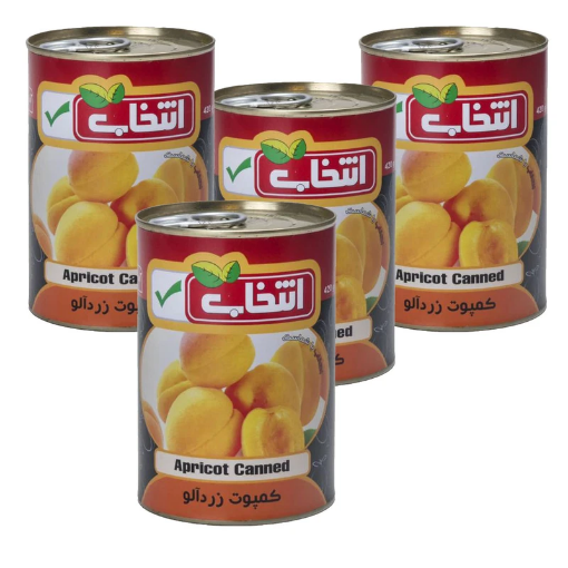 تصویر  کمپوت زردآلو انتخاب - 420 گرم بسته 4 عددی