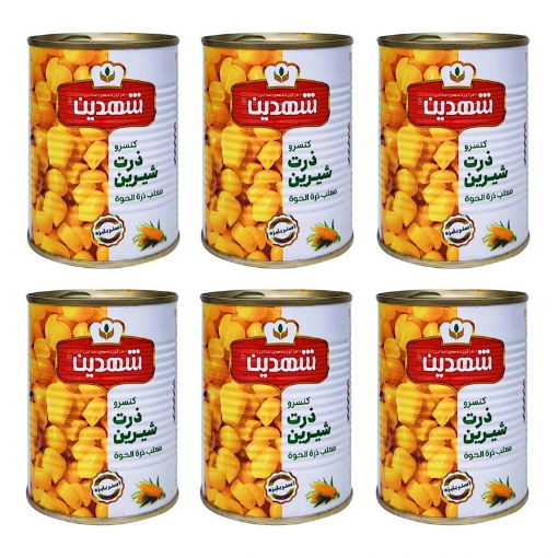 تصویر  کنسرو ذرت شیرین شهدین - 370 گرم بسته 6 عددی
