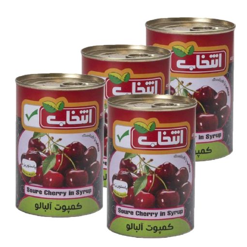تصویر  کمپوت آلبالو انتخاب - 420 گرم بسته 4 عددی